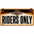 Placa metalica cu snur - Harley-Davidson Riders only - 10x20 cm